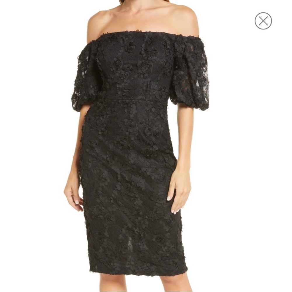 Woman dress in size 14 midi length off the shoulder in good condition